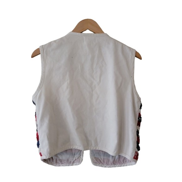 Vintage Susan Bristol Casuals Vest‎ Patriotic Red White Blue 4th July - Picture 3 of 5